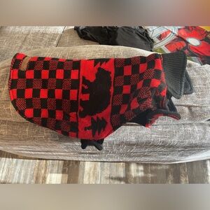 Eddie Bauer Red and Black Dog Sweater Used